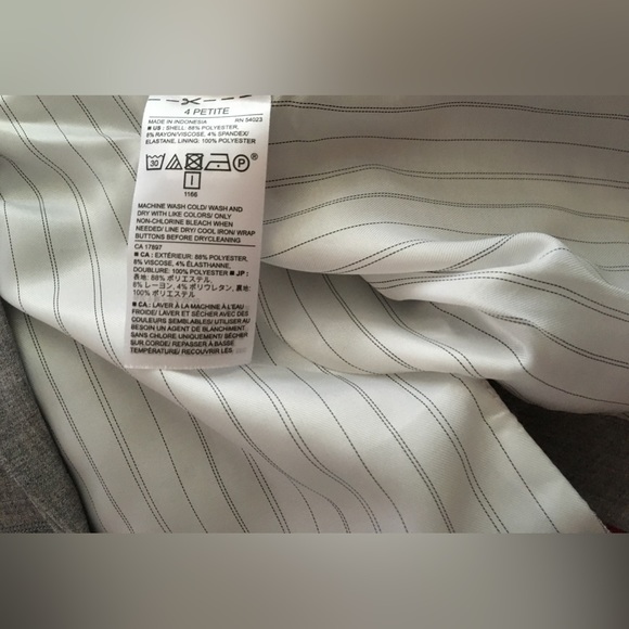 Vintage 1990s Banana Republic Blazer, Light Grey, Polyester US4P - Picture 5 of 5